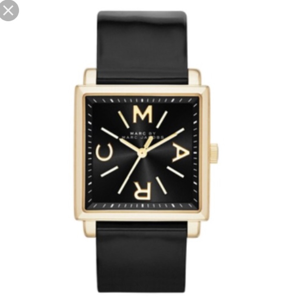 Marc Jacobs leather watch - rose gold and red